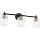 C&M by Chapman & Myers Barstow 3 Light 25.5 inch Aged Iron Bath Vanity Wall Light