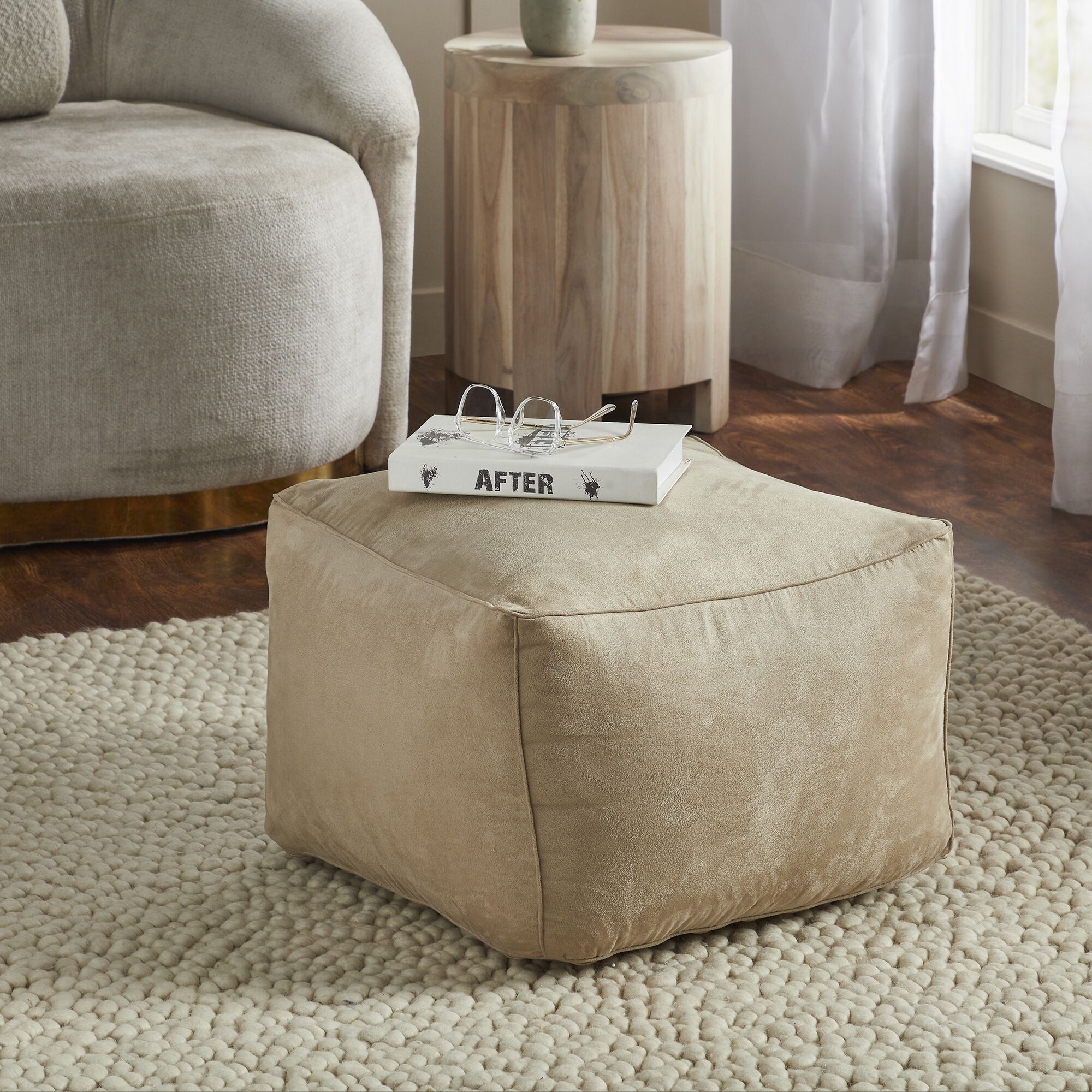 Bundle 13 inch Beige Pouf