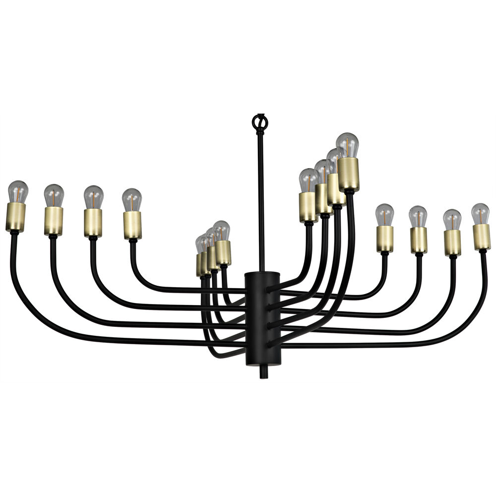 Claude 16 Light 46 inch Matte Black Chandelier Ceiling Light