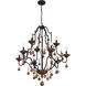 Colonial Charm 9 Light 33.13 inch Old World Bronze/Walnut Accents Chandelier Ceiling Light