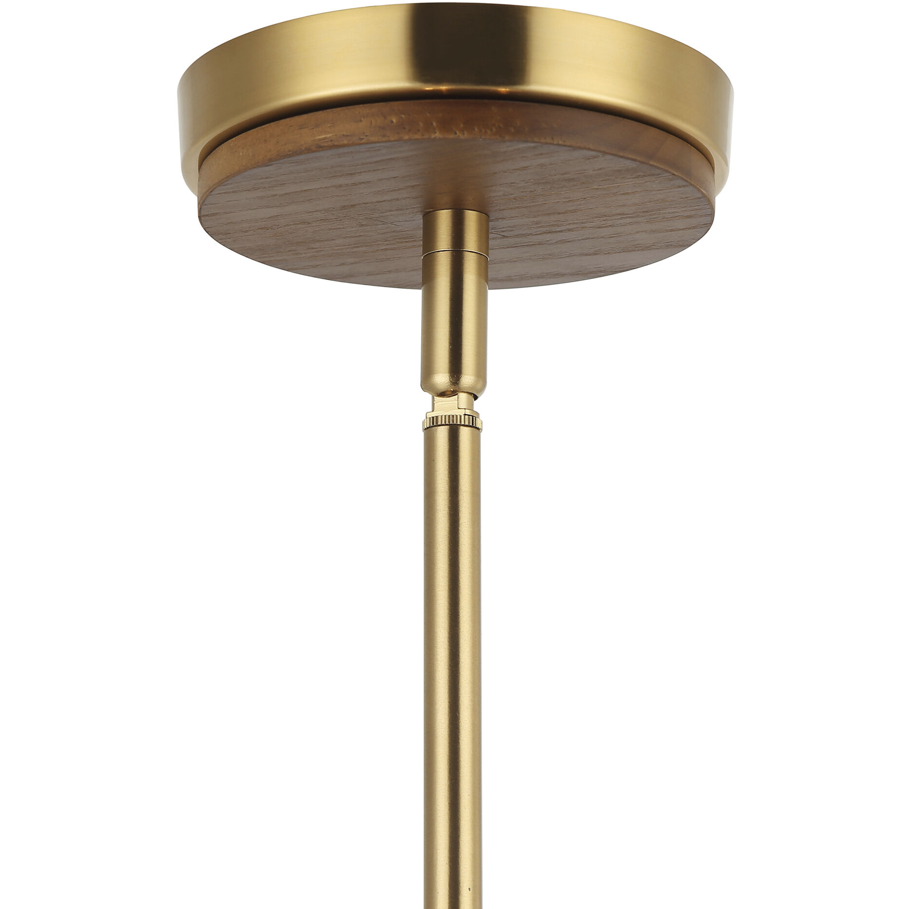 Desert Flyer 3 Light 16 inch Satin Brass with Medium Walnut Pendant Ceiling Light, Semi-Flush Convertible