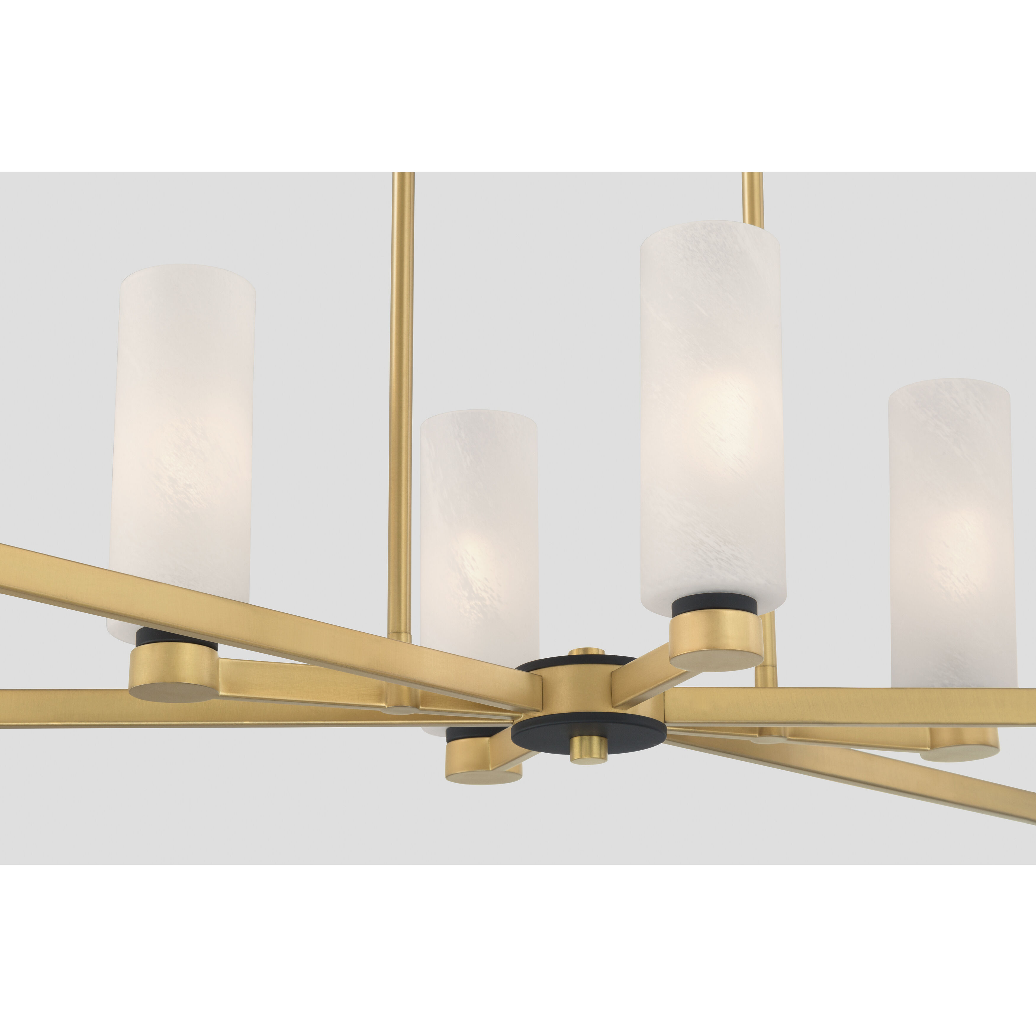 Wexmere 8 Light 40.25 inch Legacy Brass and Dark Matte Black Linear Chandelier Ceiling Light