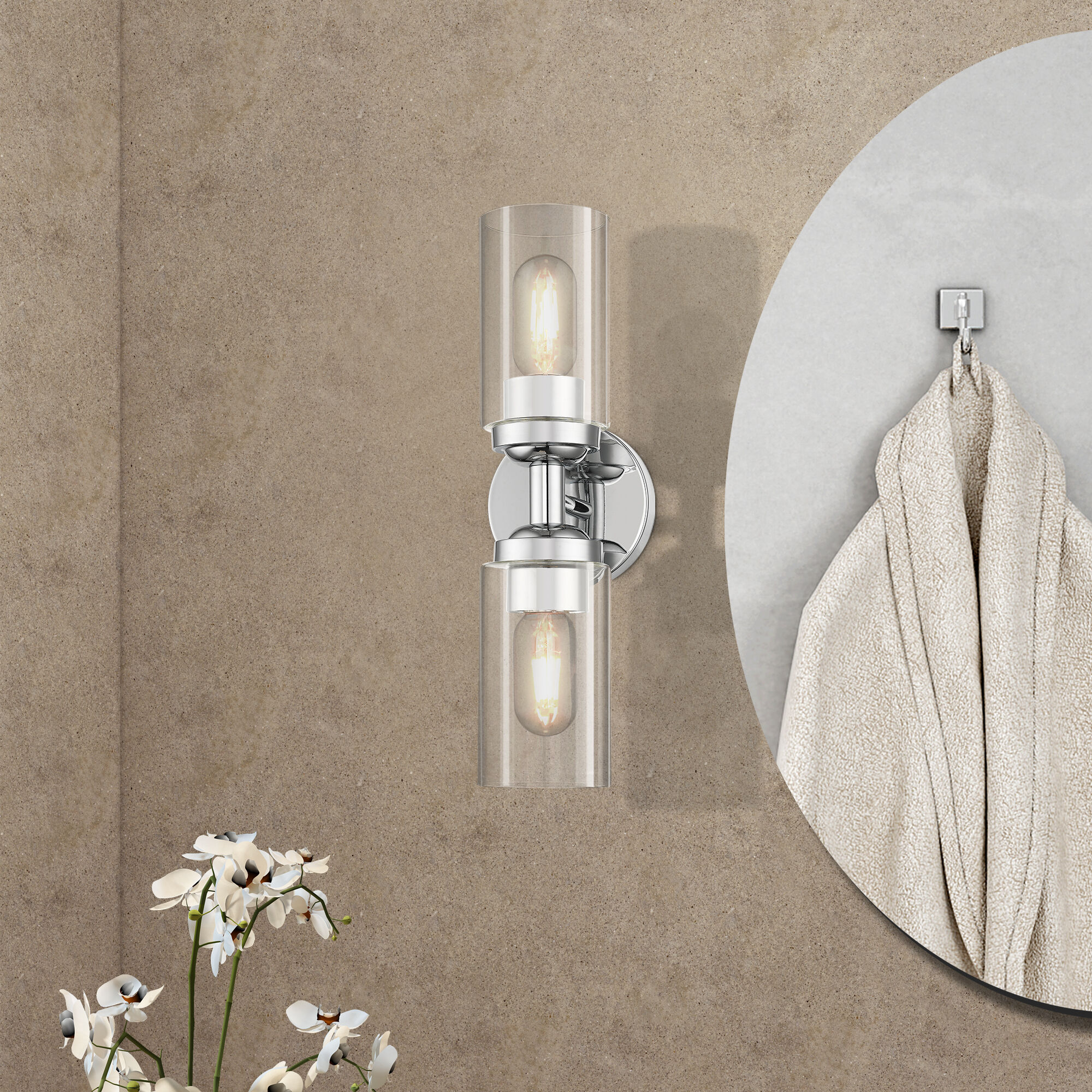 Whittier 2 Light 4.75 inch Polished Chrome Vanity Sconce Wall Light