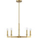 Transitional 5 Light 23 inch Natural Brass Chandelier Ceiling Light