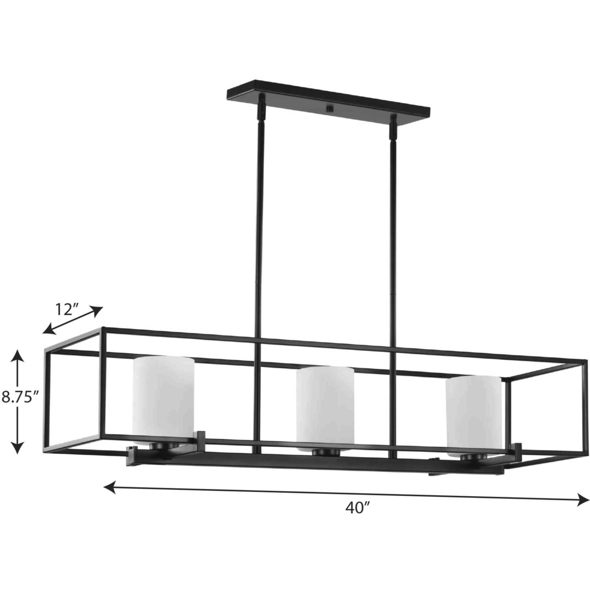 Chadwick 3 Light 40 inch Matte Black Island Chandelier Ceiling Light