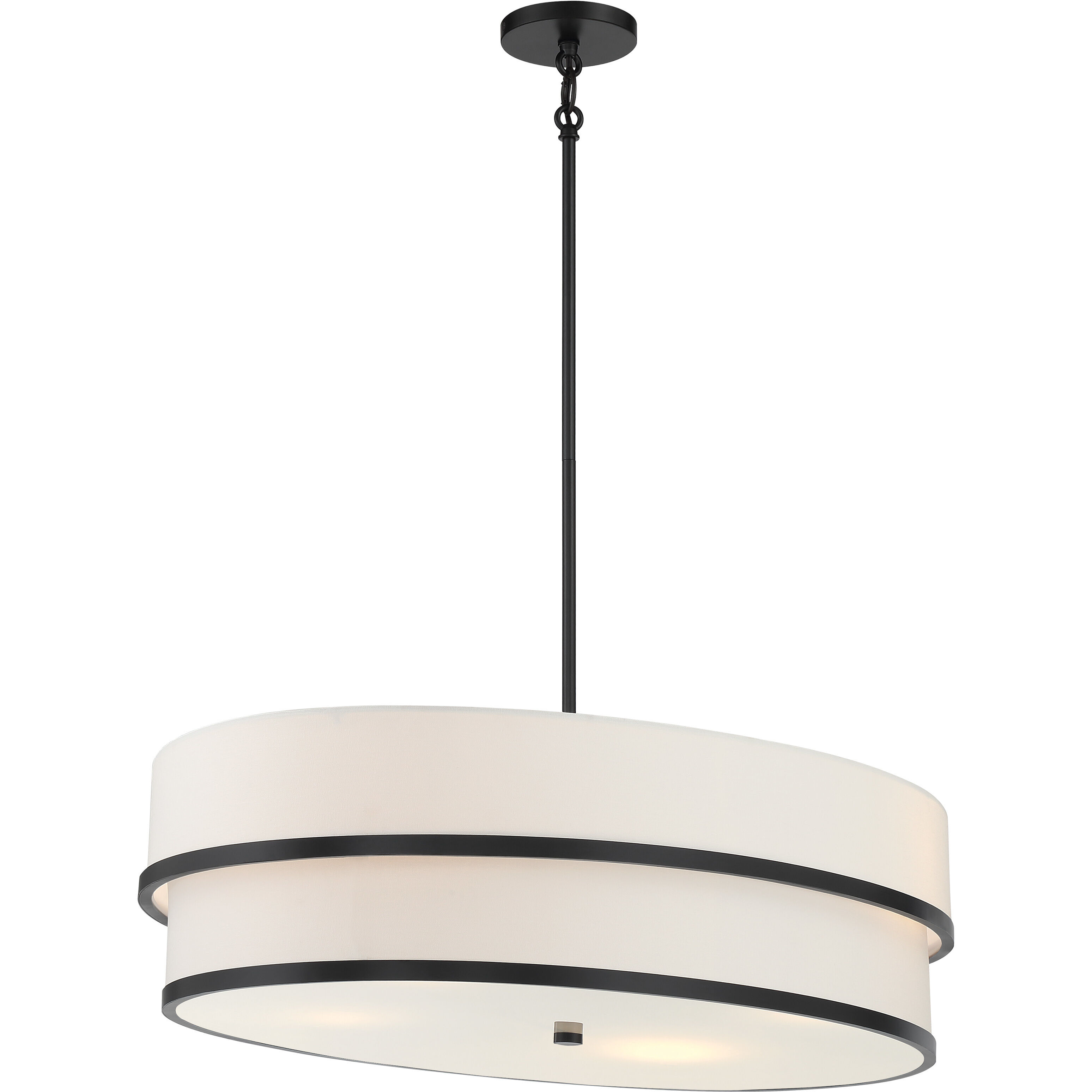 Cascade 4 Light Coal Pendant Ceiling Light, Oval