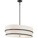 Cascade 4 Light Coal Pendant Ceiling Light, Oval