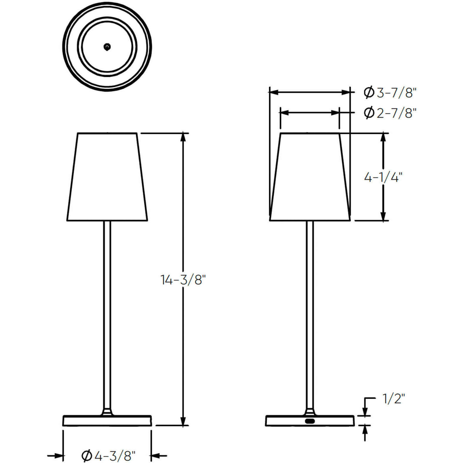 Glam 14.5 inch 2.00 watt Black Table Lamp Portable Light