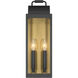 Calandra 2 Light 18 inch Sand Coal Black and Legacy Brass Outdoor Wall Lantern