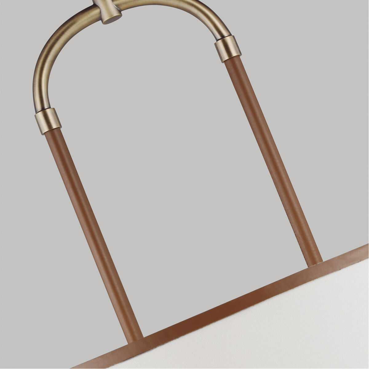 Katie 4 Light 26 inch Time Worn Brass / Saddle Leather Pendant Ceiling Light