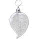 White Satin Silver Holiday Leaf Ornament