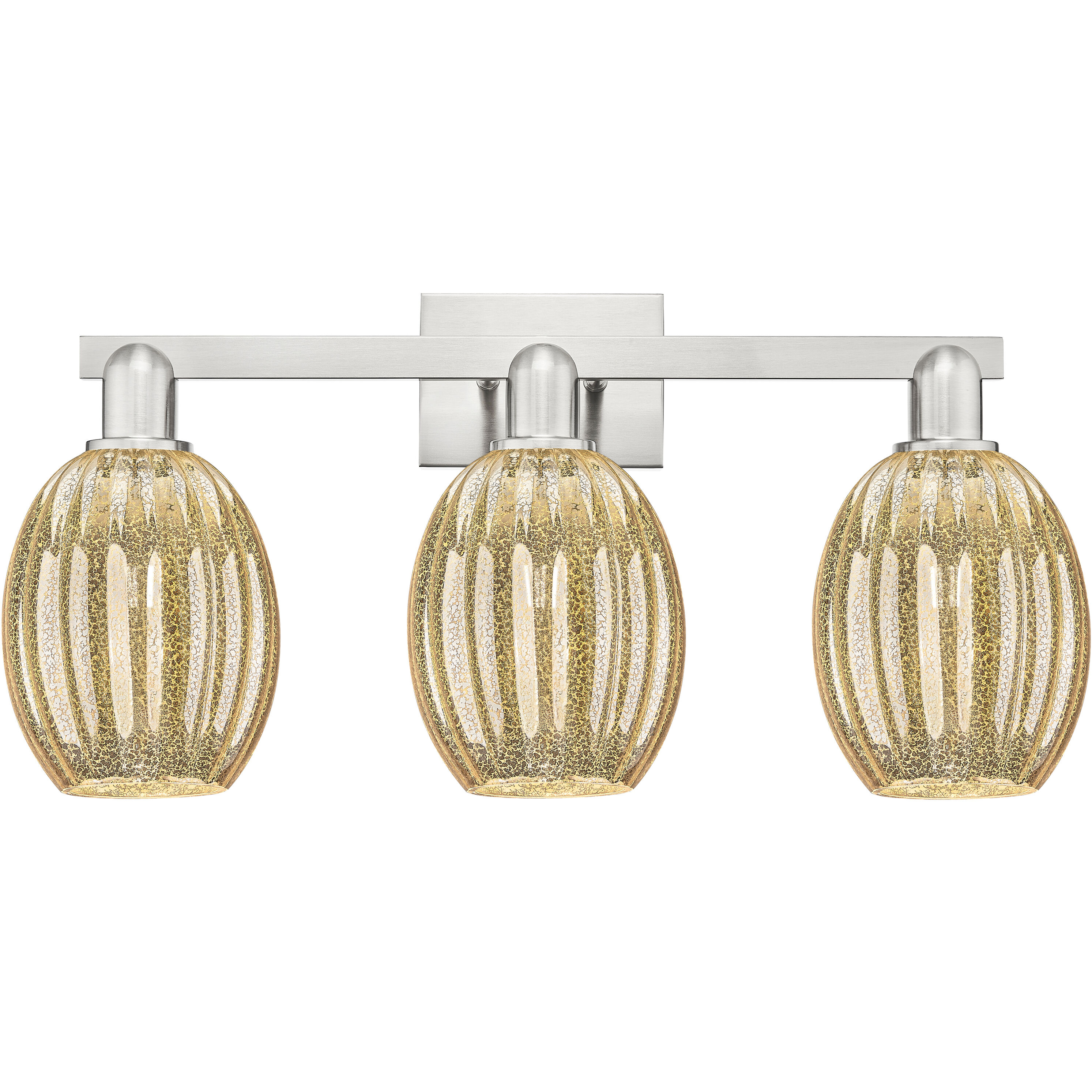 Preston 3 Light 26 inch Brushed Satin Nickel Bath Vanity Light Wall Light in Mercury Glass