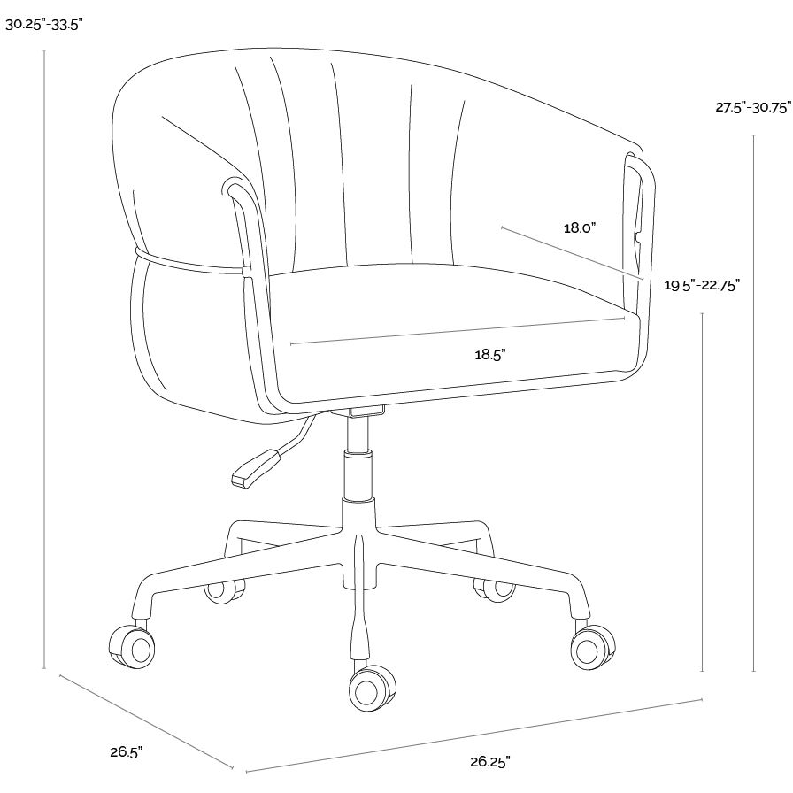 Olma Meg Taupe / Santa Cruz Oatmeal Office Chair