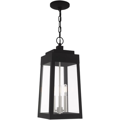 Oslo 3 Light 8 inch Black Outdoor Pendant Lantern