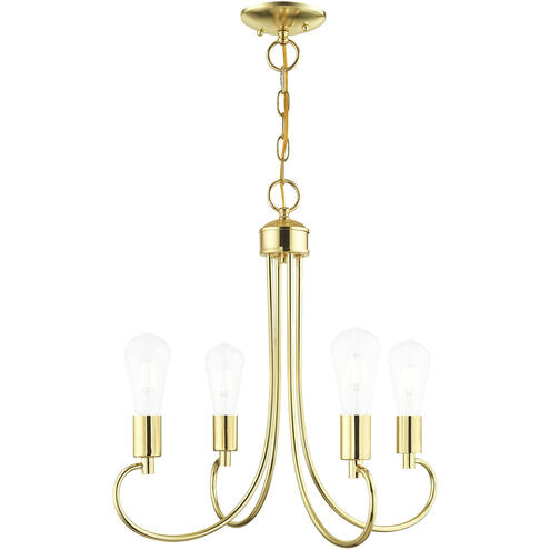 Bari 4 Light 20 inch Polished Brass Chandelier Ceiling Light