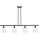 Ballston Hadley 4 Light 48 inch Matte Black Island Light Ceiling Light in Clear Glass, Ballston