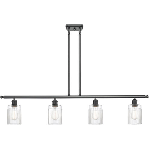 Ballston Hadley 4 Light 48 inch Matte Black Island Light Ceiling Light in Clear Glass, Ballston