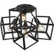 Cassio 4 Light 24 inch Matte Black Semi-Flush Mount Ceiling Light