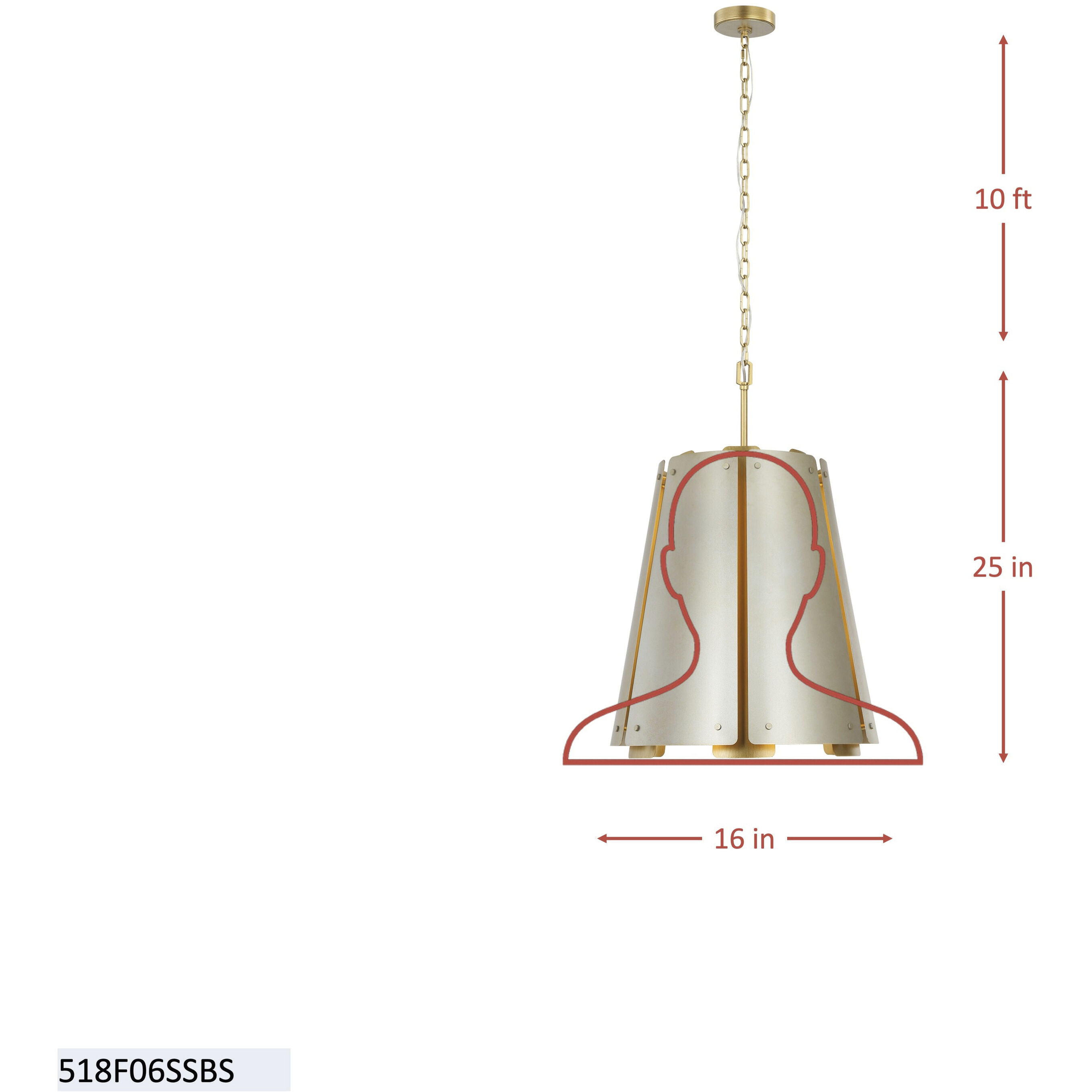 Peep Show 6 Light 16 inch Sunwashed Silver and Brushed Sienna Foyer Pendant Ceiling Light