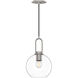Alora Mood Soji 1 Light 7.88 inch Brushed Nickel Pendant Ceiling Light in Clear