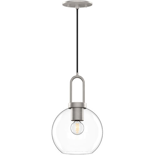 Alora Mood Soji 1 Light 7.88 inch Brushed Nickel Pendant Ceiling Light in Clear