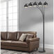 Carley 88 inch 60 watt Charcoal Grey Floor Lamp Portable Light