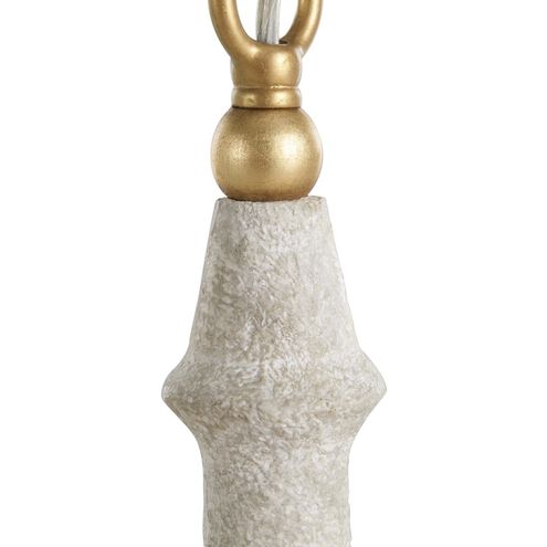 Clay 6 Light 31.5 inch Vintage Gold / Distressed Ivory Chandelier Ceiling Light