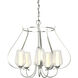 Flora 5 Light 22.2 inch Sterling Chandelier Ceiling Light in Seeded with Opal, 5 Arm