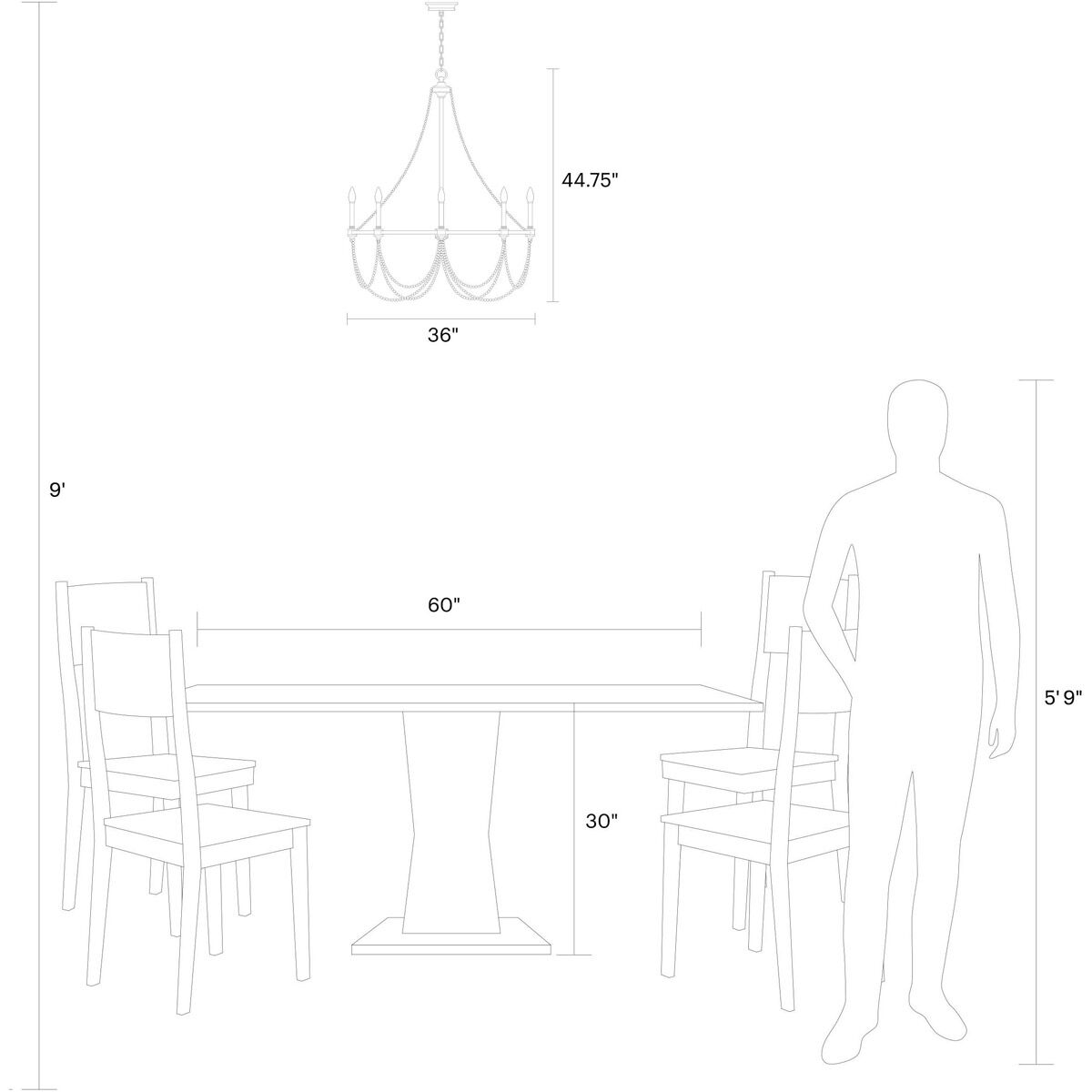 Sean Lavin Beverly 8 Light 36 inch French Washed Oak / Distressed White Wood Chandelier Ceiling Light