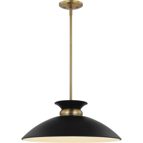Perkins 1 Light 20 inch Matte Black/Burnished Brass Pendant Ceiling Light