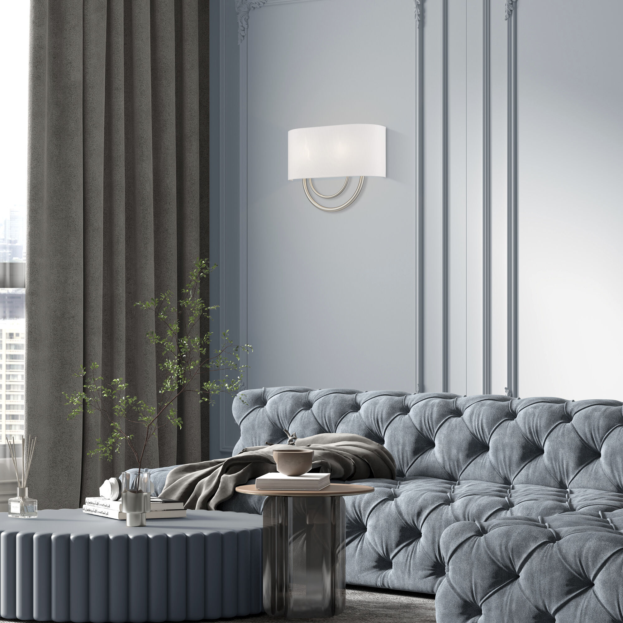 Stratton 2 Light 15 inch Brushed Nickel ADA Wall Sconce Wall Light