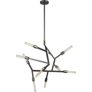 Free Form 10 Light 29 inch Dark Graphite Chandelier Ceiling Light