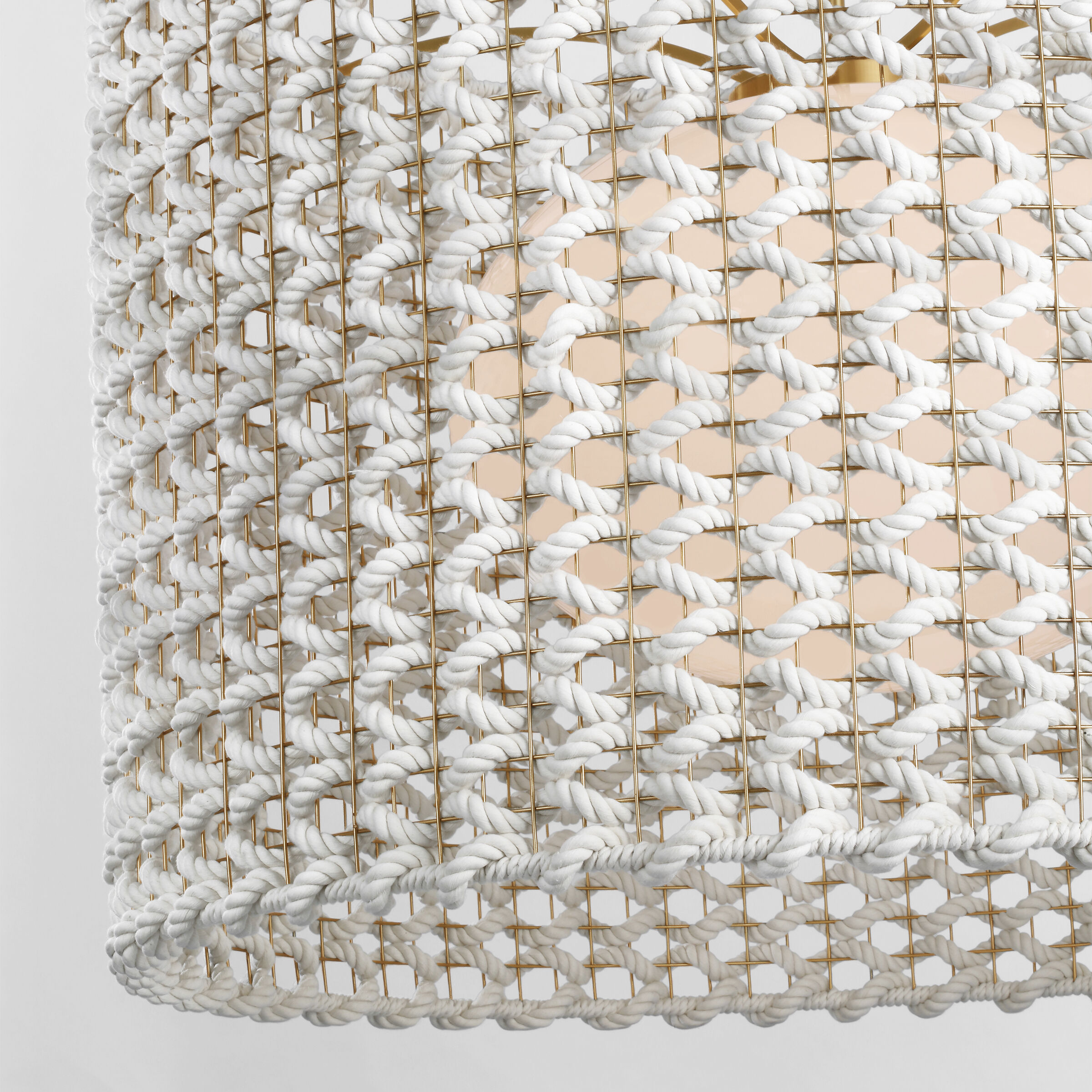 Fisher Weisman Catania LED 40 inch Antique-Burnished Brass Hanging Shade Ceiling Light