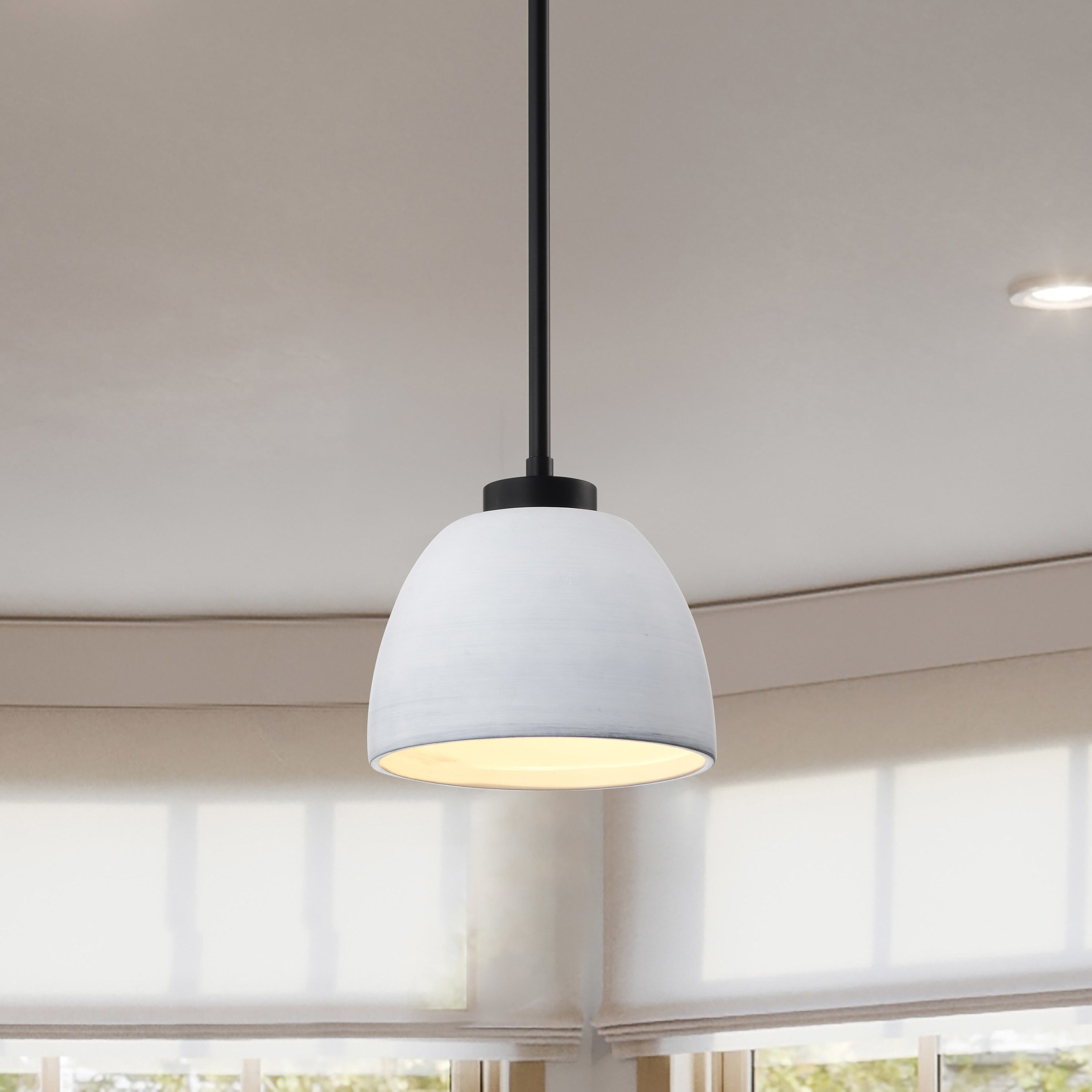 Collins 7.5 inch Matte Black Pendant Ceiling Light