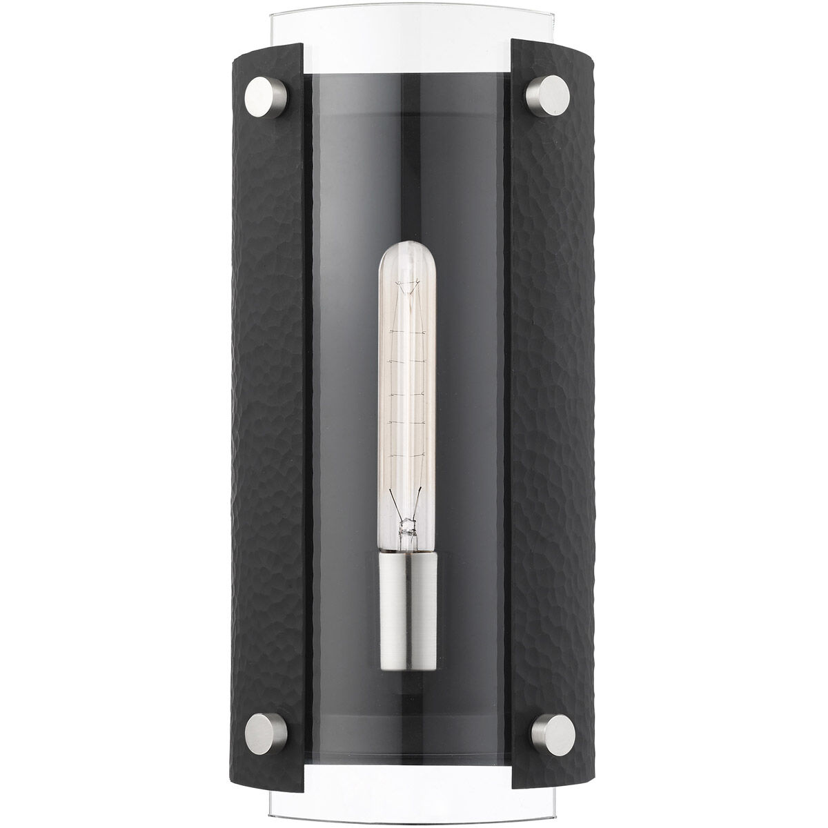 Barcelona 1 Light 6 inch Black with Brushed Nickel Accents ADA Sconce Wall Light