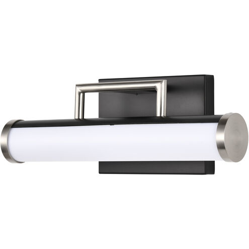 Solano LED 12 inch Black and Brushed Nickel Bath Vanity Light Wall Light