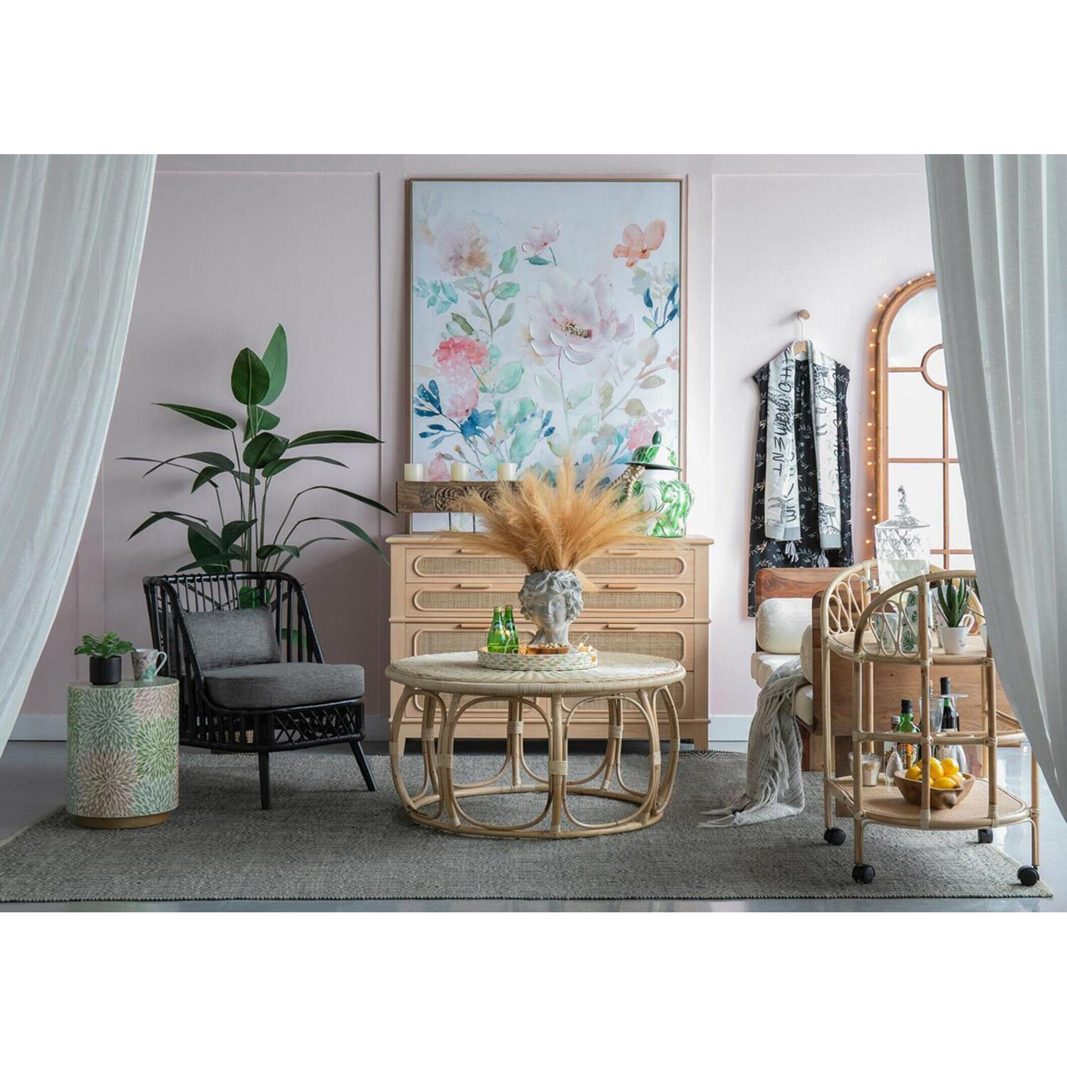 Pagar Natural and Grey Chair, With Cushion