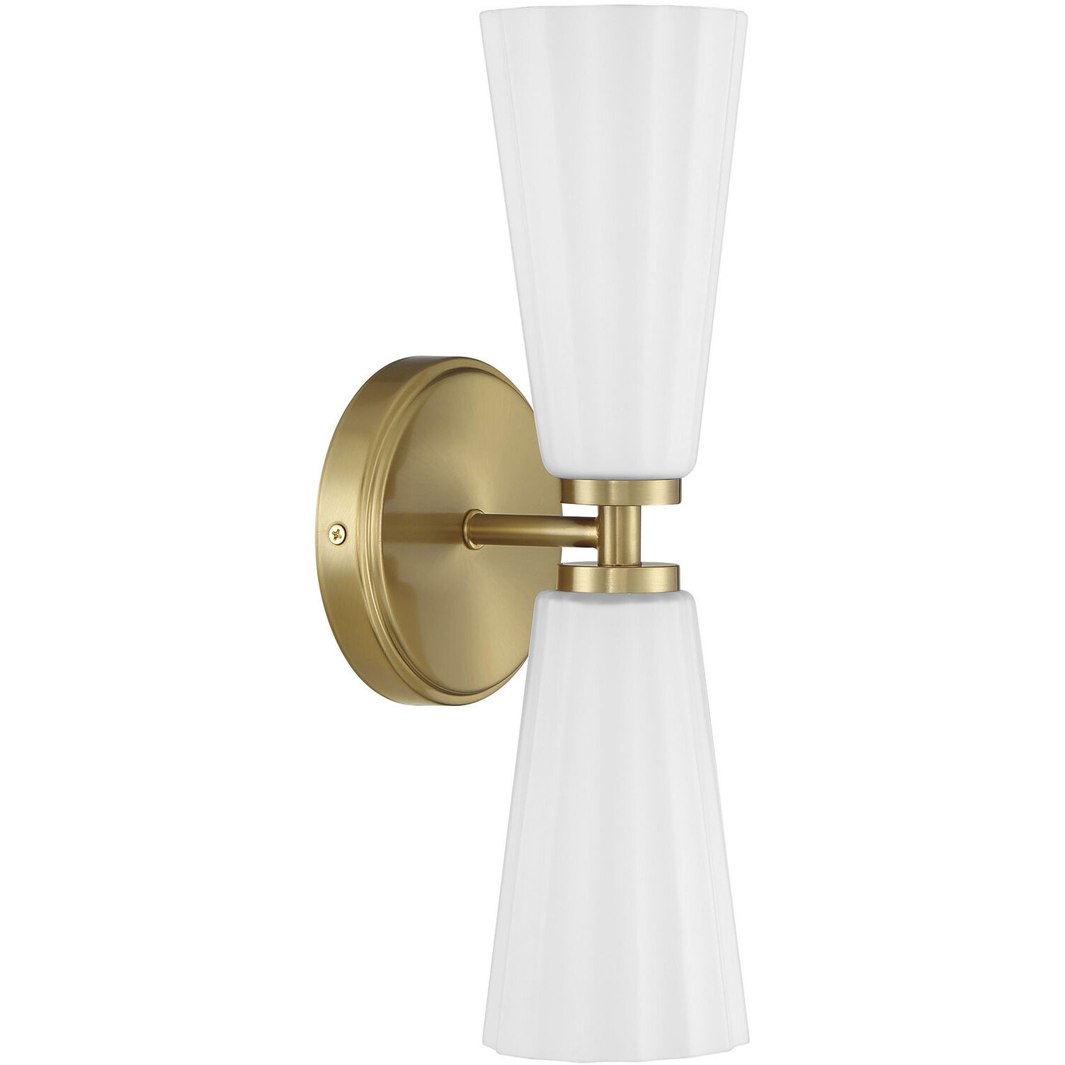 Contemporary 2 Light 5.13 inch Natural Brass Wall Sconce Wall Light