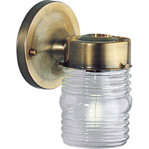 Utility Lantern 1 Light 7 inch Antique Brass Outdoor Wall Lantern