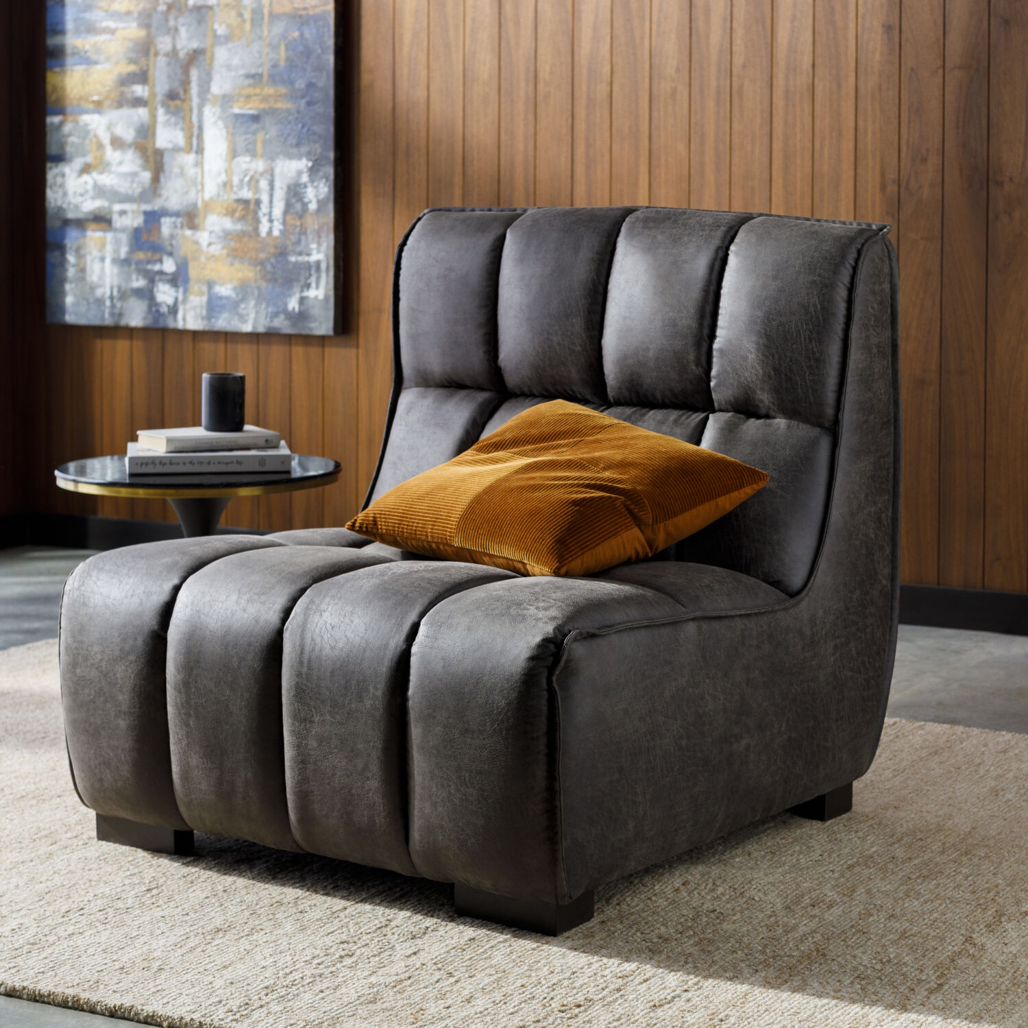 Belfort Charcoal / Dark Brown Accent Chairs