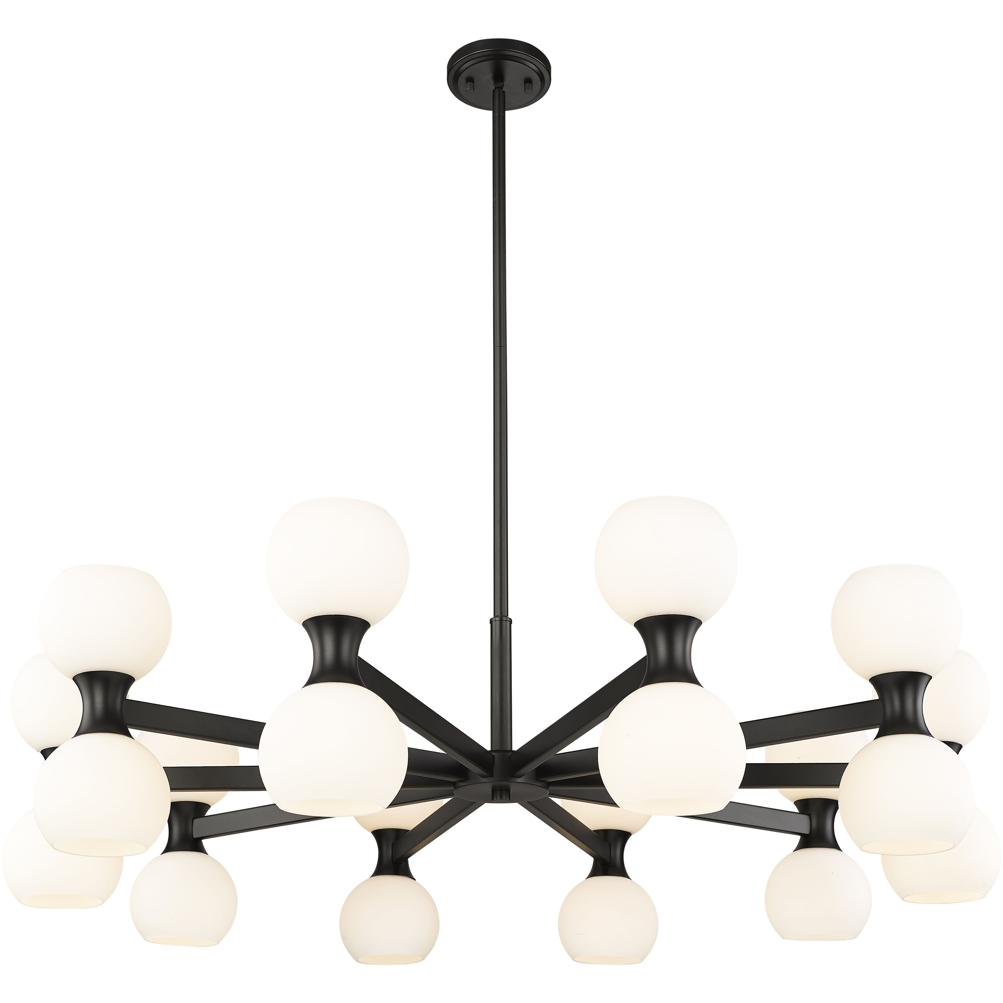 Artemis 20 Light 42 inch Matte Black Chandelier Ceiling Light