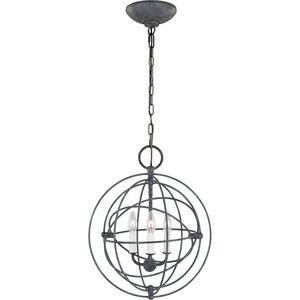 C&M by Chapman & Myers Bayberry 3 Light 16 inch Weathered Galvanized Pendant Ceiling Light