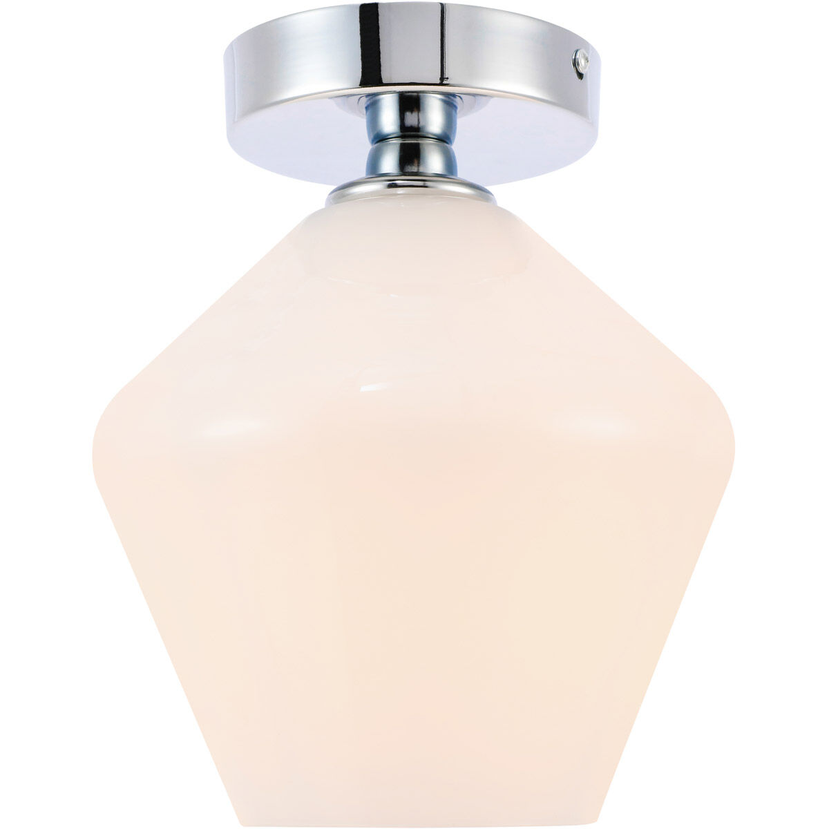 Gene 1 Light 8 inch Chrome Flush Mount Ceiling Light