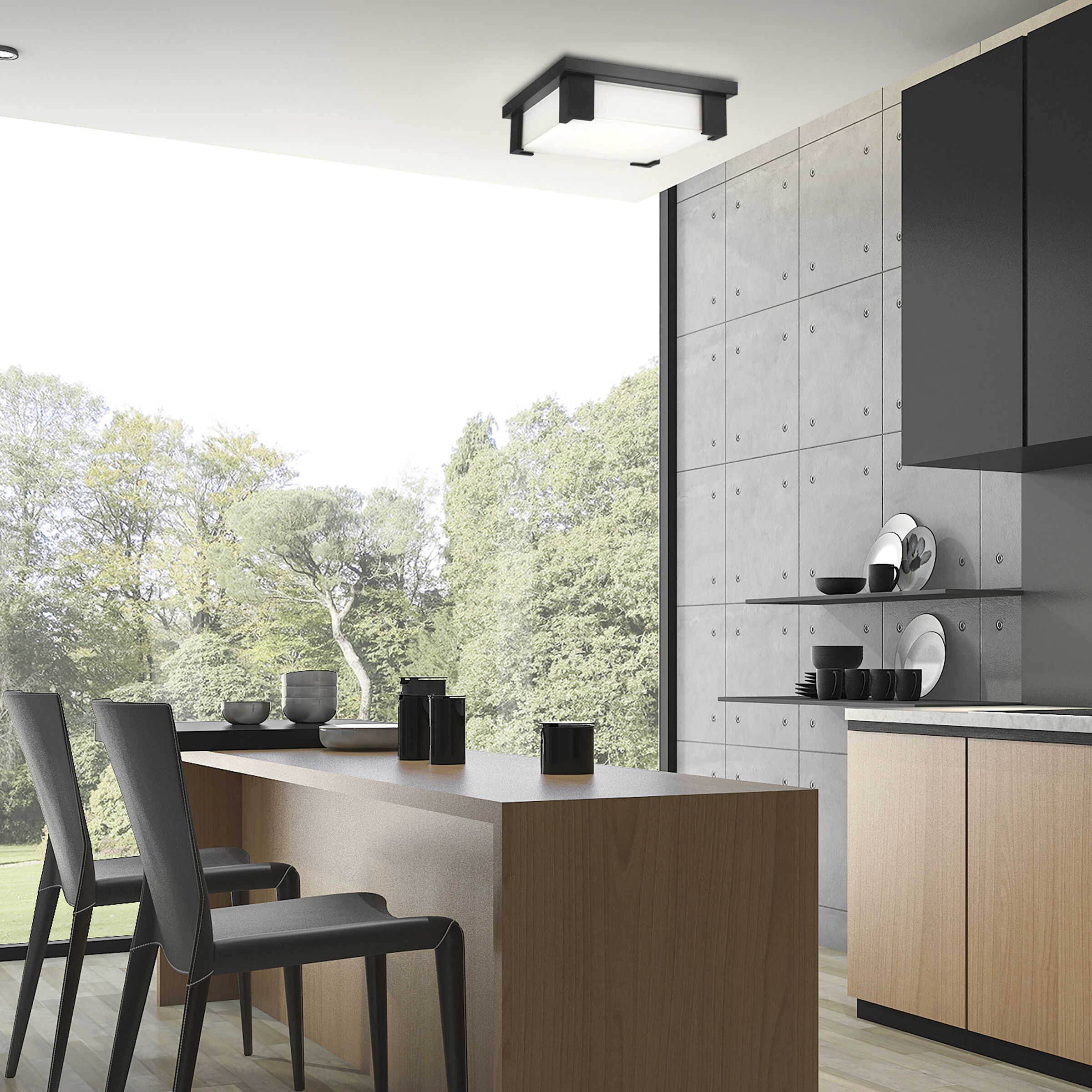 Thornhill LED 11.5 inch Black Outdoor Flush Mount