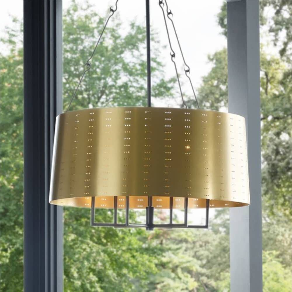 Felipe 6 Light 28 inch Antique Brass and English Bronze Chandelier Ceiling Light