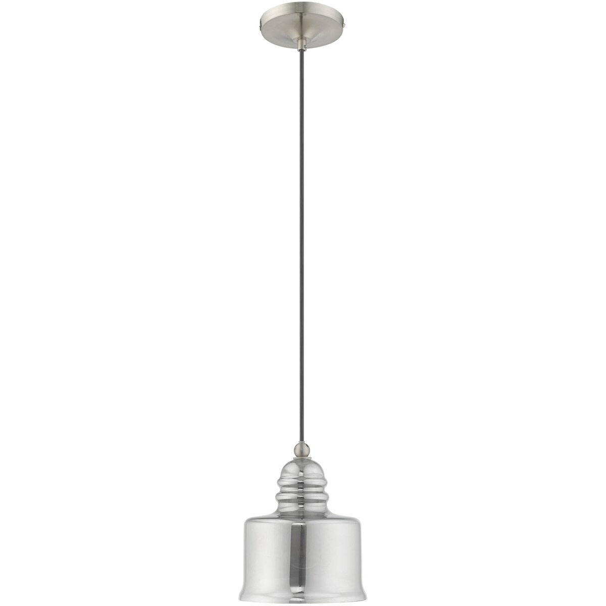 Art Glass 1 Light 7 inch Brushed Nickel Mini Pendant Ceiling Light