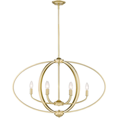Colson 6 Light 35 inch Olympic Gold Linear Pendant Ceiling Light in No Shade