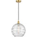 Edison Athens Deco Swirl 1 Light 12 inch Satin Gold Mini Pendant Ceiling Light