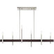 Denmark 6 Light 7 inch Brushed Nickel with Bronze Accents Chandelier Ceiling Light