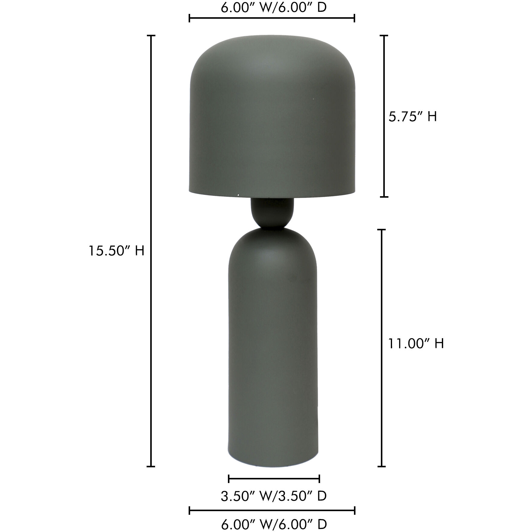 Echo 16 inch 7.00 watt Green Table Lamp Portable Light